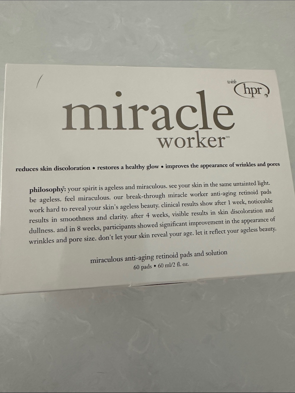 Philosophy Miracle Worker Anti-Aging Moisturizer Retinol 60 Pads/ 2 oz Solution - Picture 8 of 9